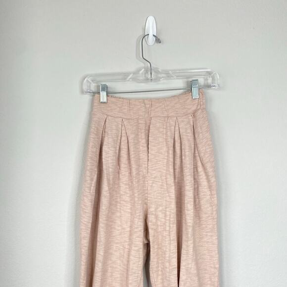 FREE PEOPLE Beach Culver City Pleated Sweatpants Joggers Rose Pearl Cotton XS - Picture 4 of 7